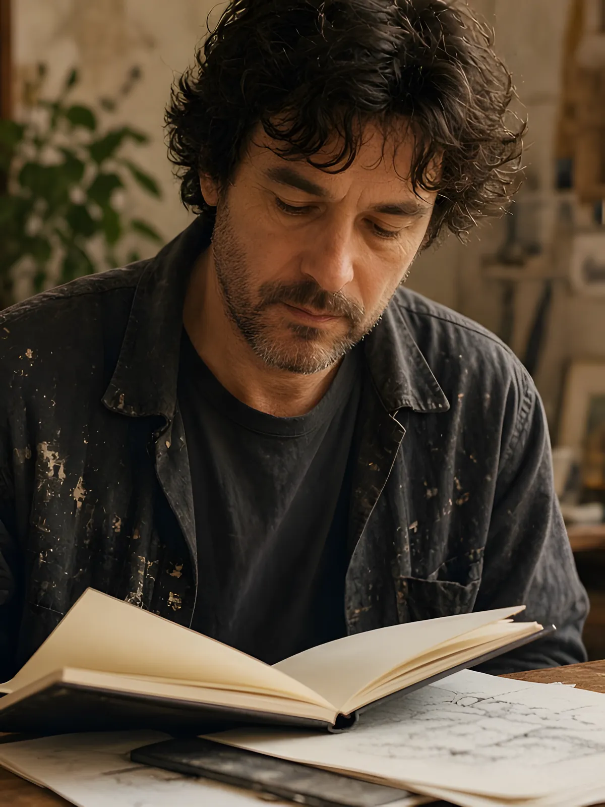 Man reading his sketchbook, Personality DNA report